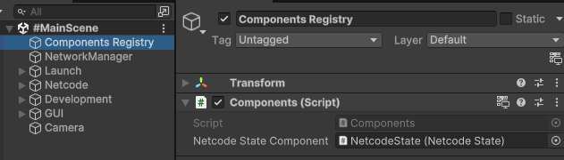 The Components Registry object